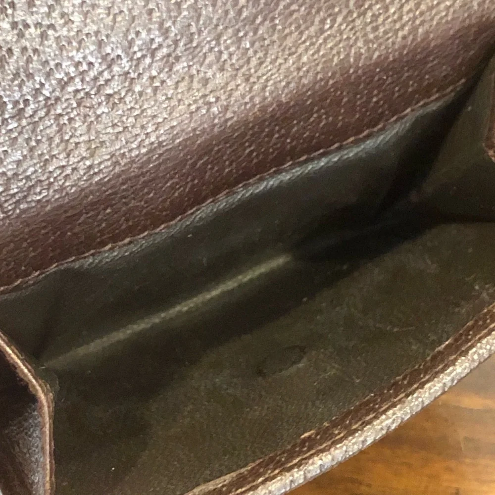 GUCCI GG Web Monogram Brown Leather Tan Canvas Trifold Wallet